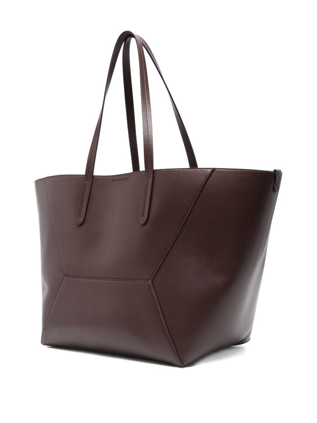 Brunello Cucinelli DC Duo Leather Tote Bag - Bordeaux