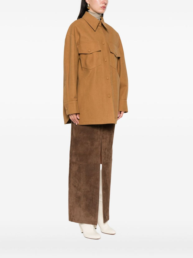 Stella McCartney Faux Suede Overshirt Jacket Beige