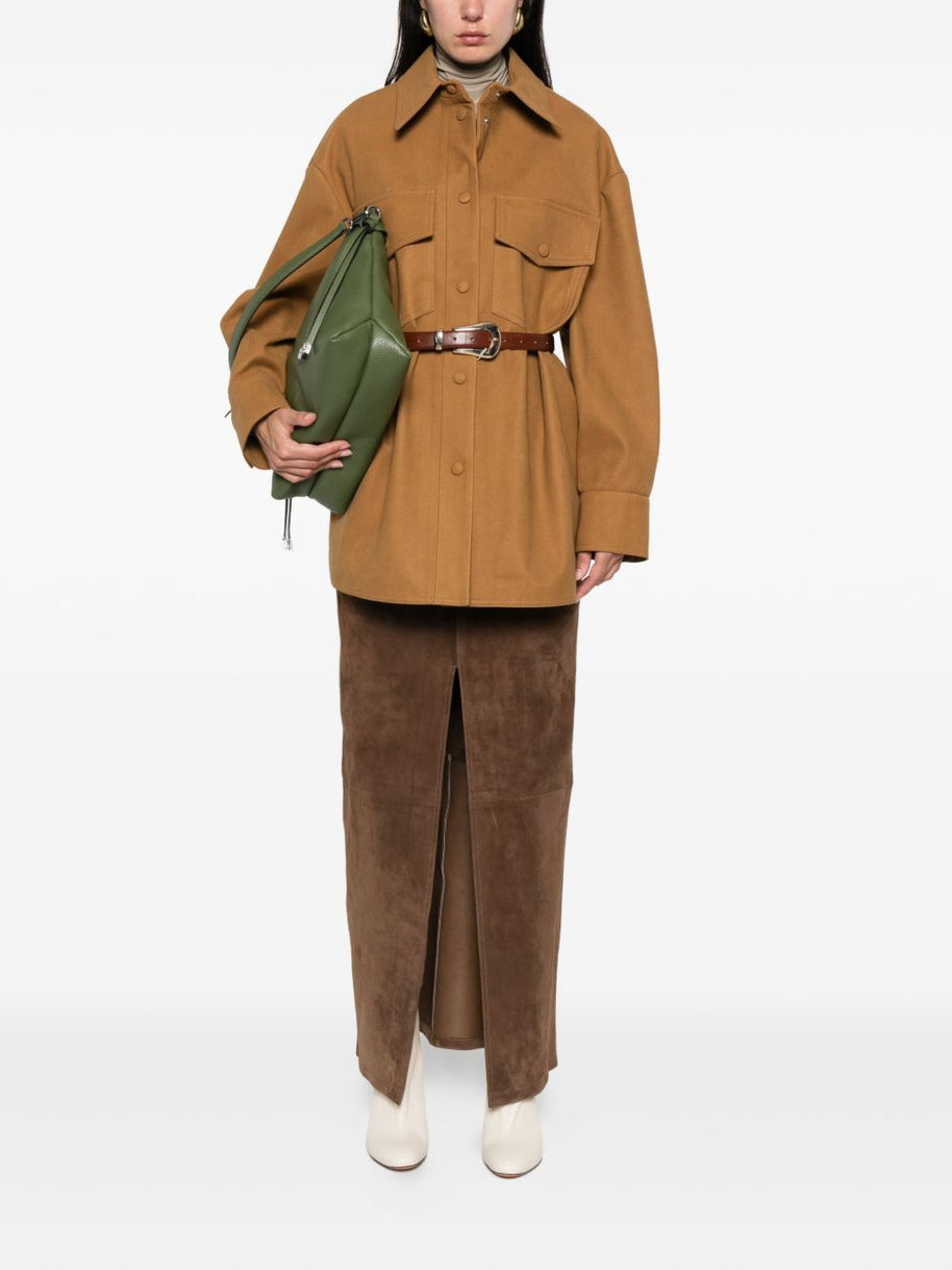 Stella McCartney Faux Suede Overshirt Jacket Beige