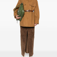 Stella McCartney Faux Suede Overshirt Jacket Beige