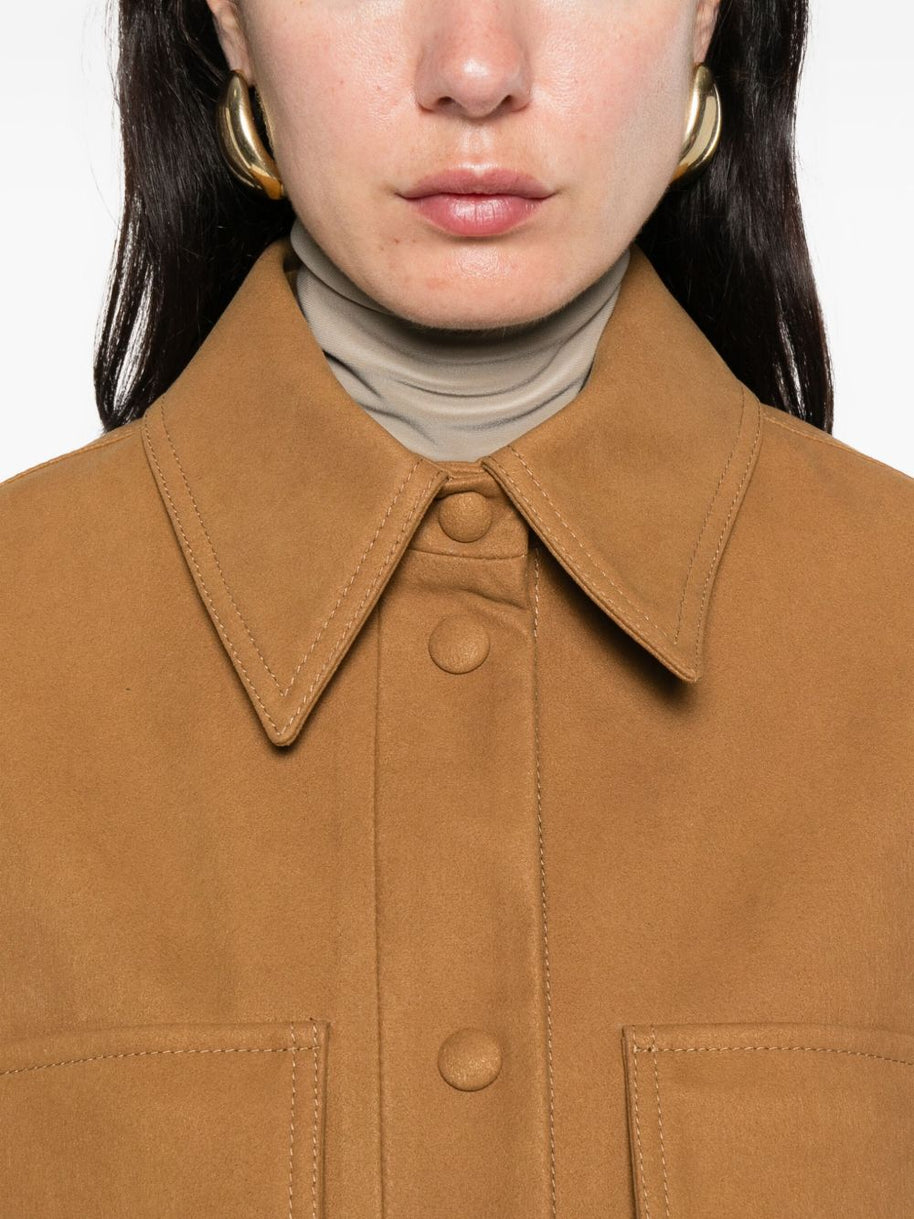 Stella McCartney Faux Suede Overshirt Jacket Beige