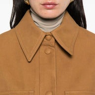 Stella McCartney Faux Suede Overshirt Jacket Beige