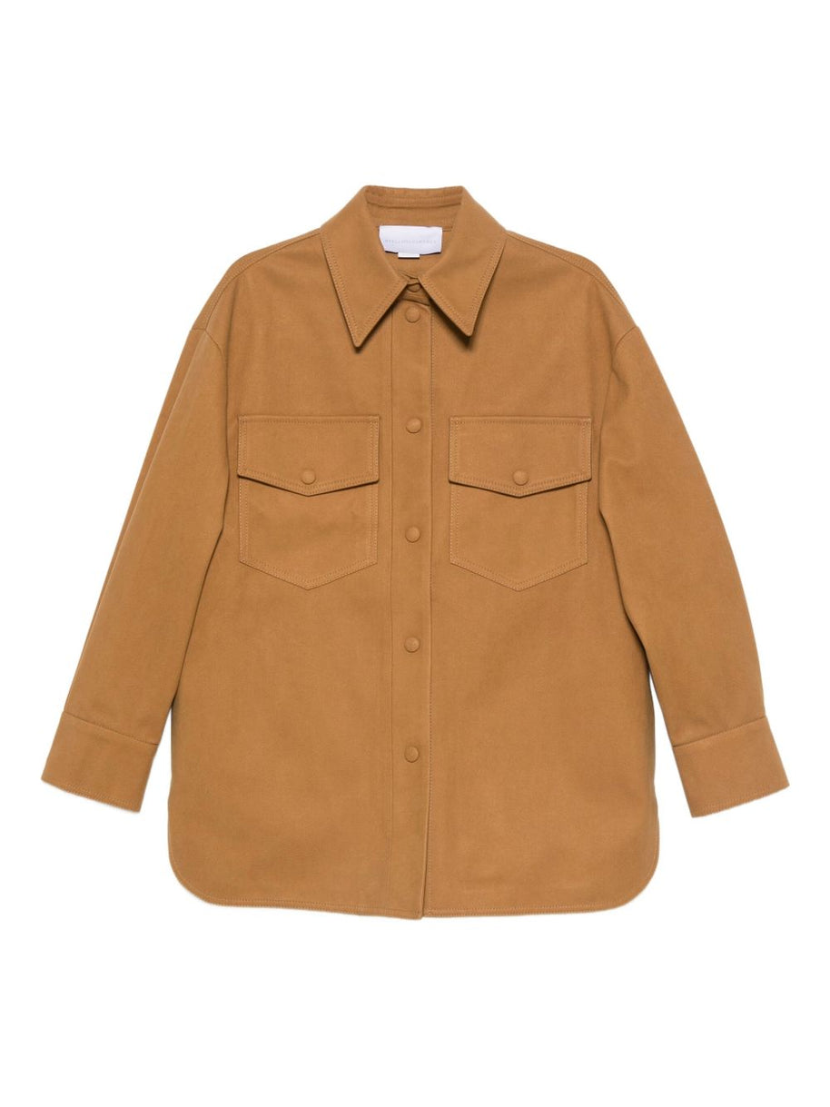 Stella McCartney Faux Suede Overshirt Jacket Beige