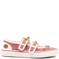 Valentino Garavani Jewel-embellished Buckle Sneakers