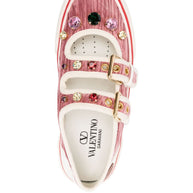Valentino Garavani Jewel-embellished Buckle Sneakers