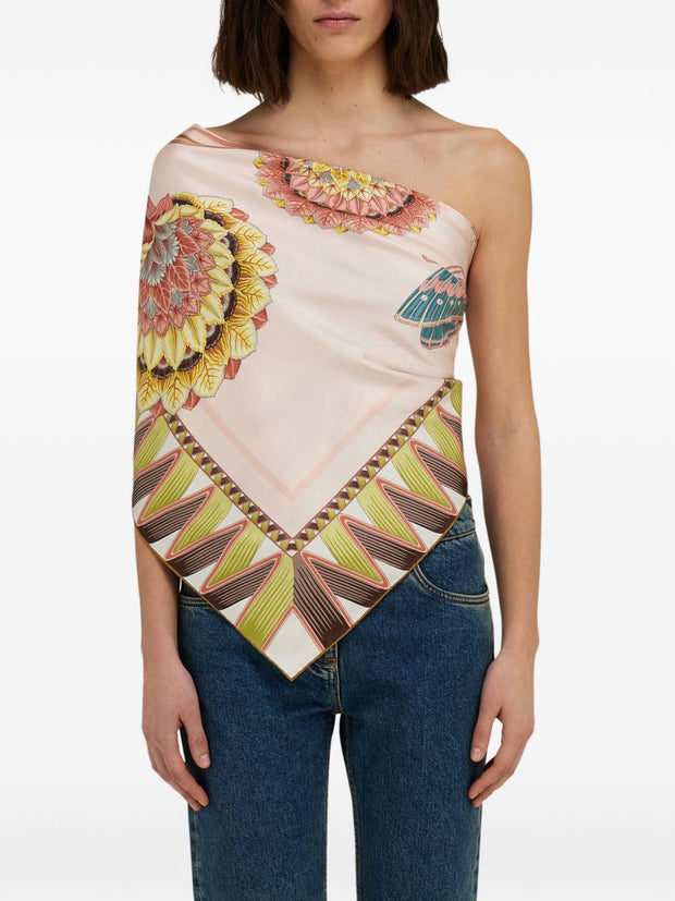 Ferragamo Printed Silk Scarf - Pink