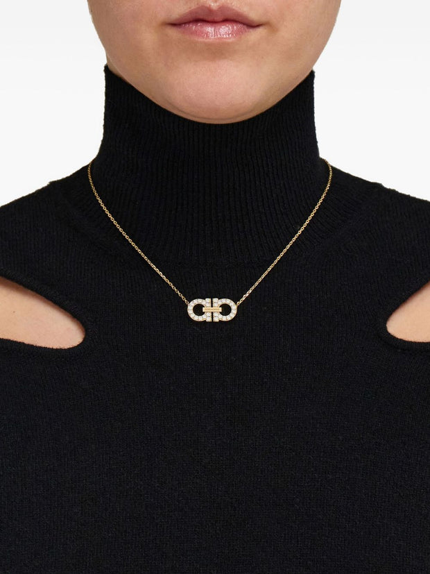 Ferragamo Ganci Crystal Necklace - Golden