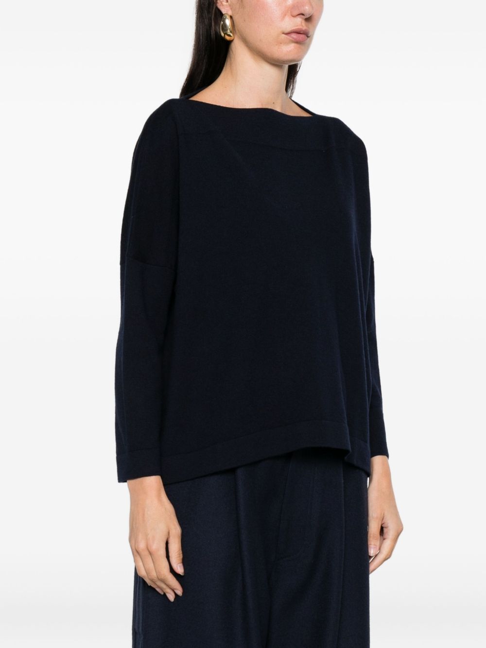 Daniela Gregis Wool Boat-neck Sweater Blue