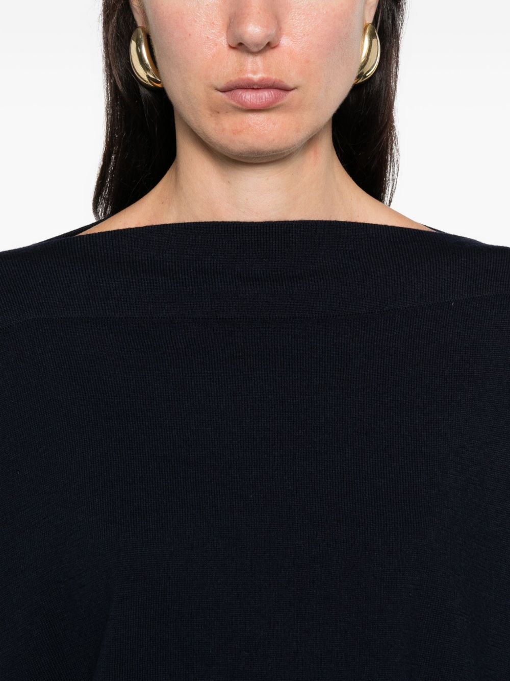 Daniela Gregis Wool Boat-neck Sweater Blue
