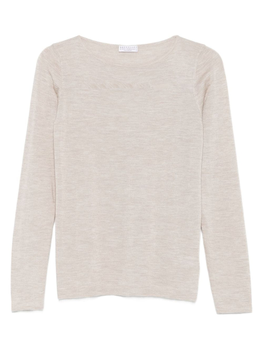 Brunello Cucinelli Cashmere Boat-neck Sweater - Leather Brown