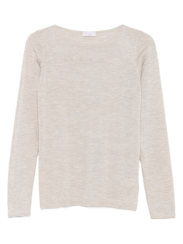 Brunello Cucinelli Cashmere Boat-neck Sweater - Leather Brown