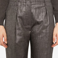 Brunello Cucinelli Pleat-detail Metallic Trousers