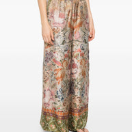 Pierre Louis Mascia Printed Silk Trousers - Beige