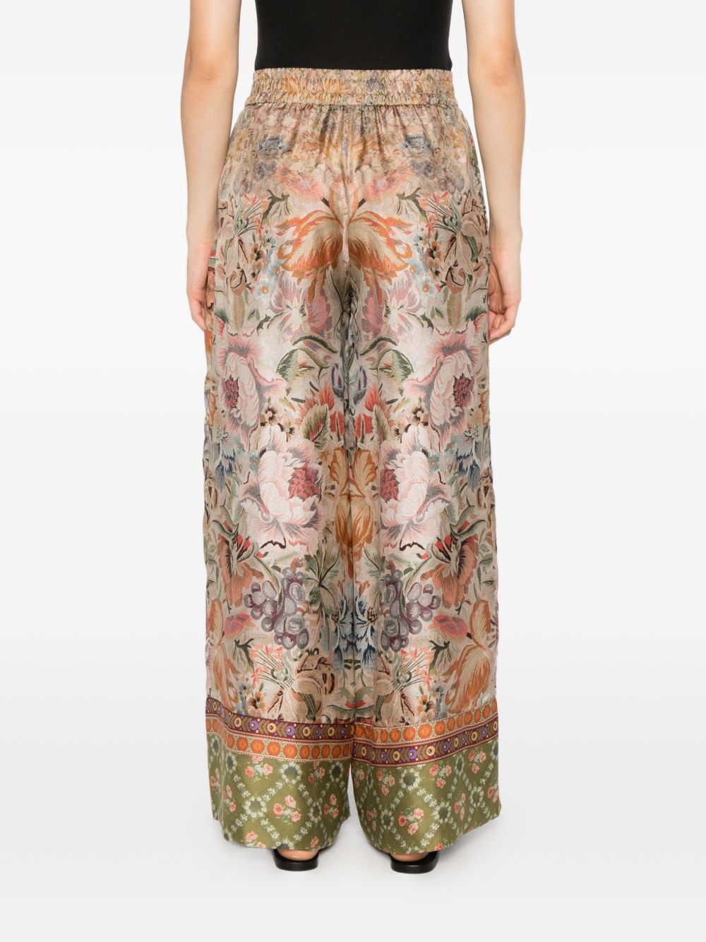 Pierre Louis Mascia Printed Silk Trousers - Beige