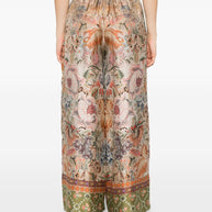 Pierre Louis Mascia Printed Silk Trousers - Beige
