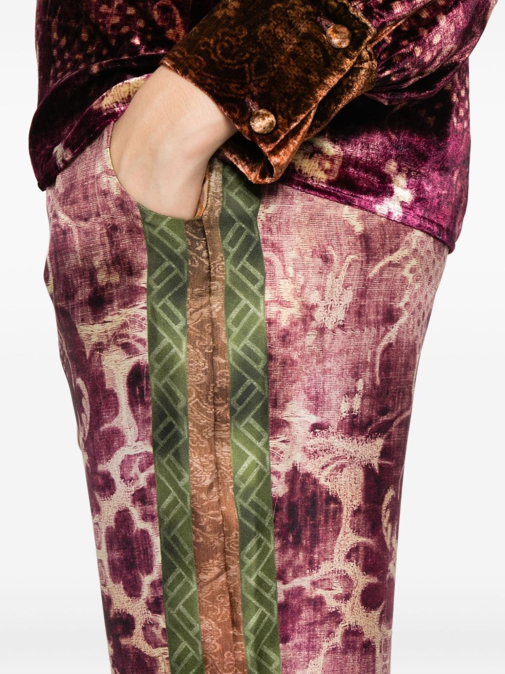 Pierre Louis Mascia Printed Silk Trousers - Purple