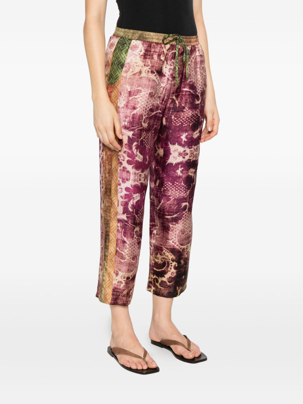 Pierre Louis Mascia Printed Silk Trousers - Purple