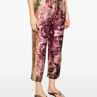 Pierre Louis Mascia Printed Silk Trousers - Purple