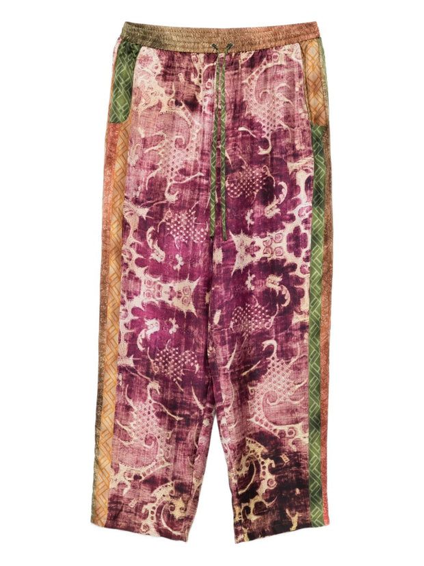 Pierre Louis Mascia Printed Silk Trousers - Purple