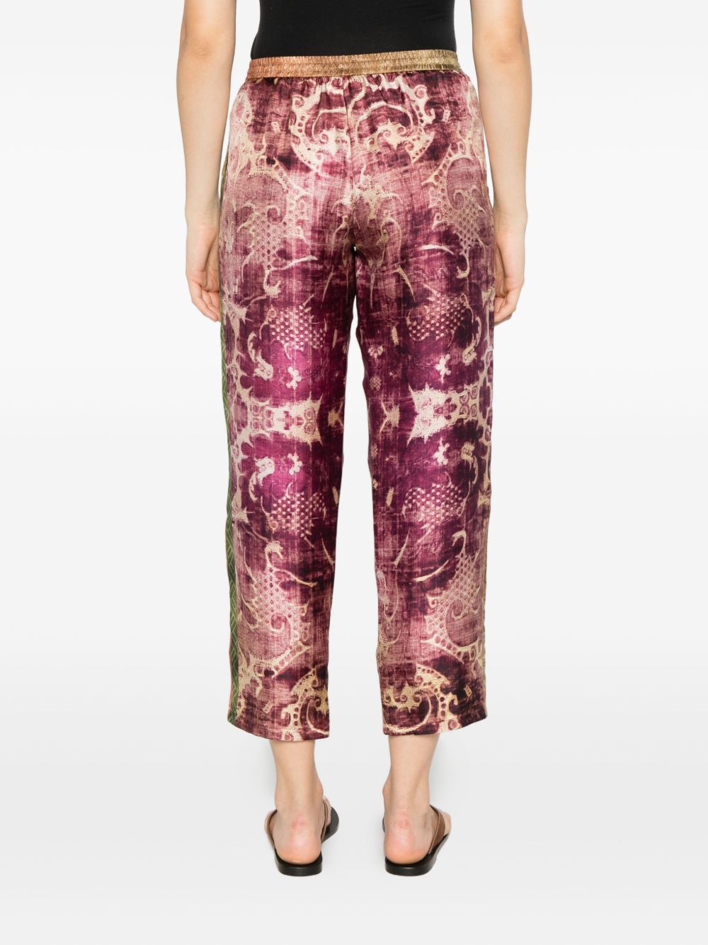 Pierre Louis Mascia Printed Silk Trousers - Purple