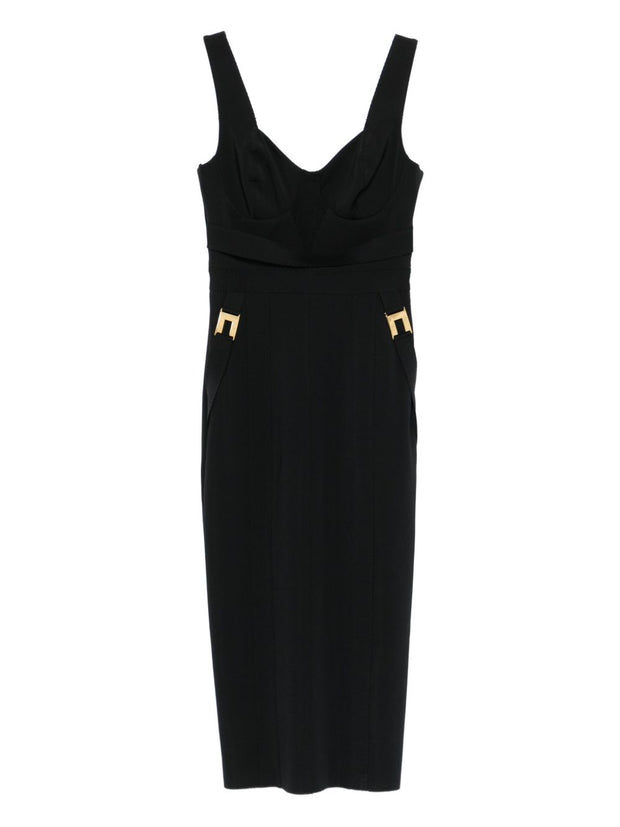 Elisabetta Franchi Midi Dress - Black