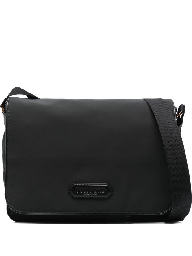 Tom Ford Leather-trimmed Nylon Messenger Bag