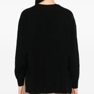 Fabiana Filippi Wool V-necked Jumper - Black
