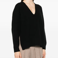 Fabiana Filippi Wool V-necked Jumper - Black