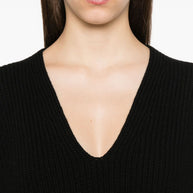 Fabiana Filippi Wool V-necked Jumper - Black