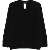 Fabiana Filippi Wool V-necked Jumper - Black