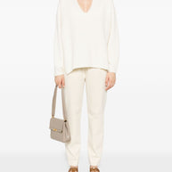 Fabiana Filippi Wool V-necked Jumper - Beige
