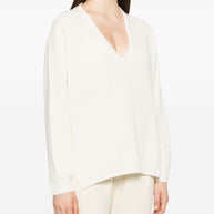 Fabiana Filippi Wool V-necked Jumper - Beige