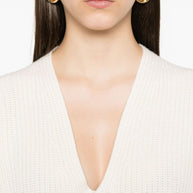 Fabiana Filippi Wool V-necked Jumper - Beige