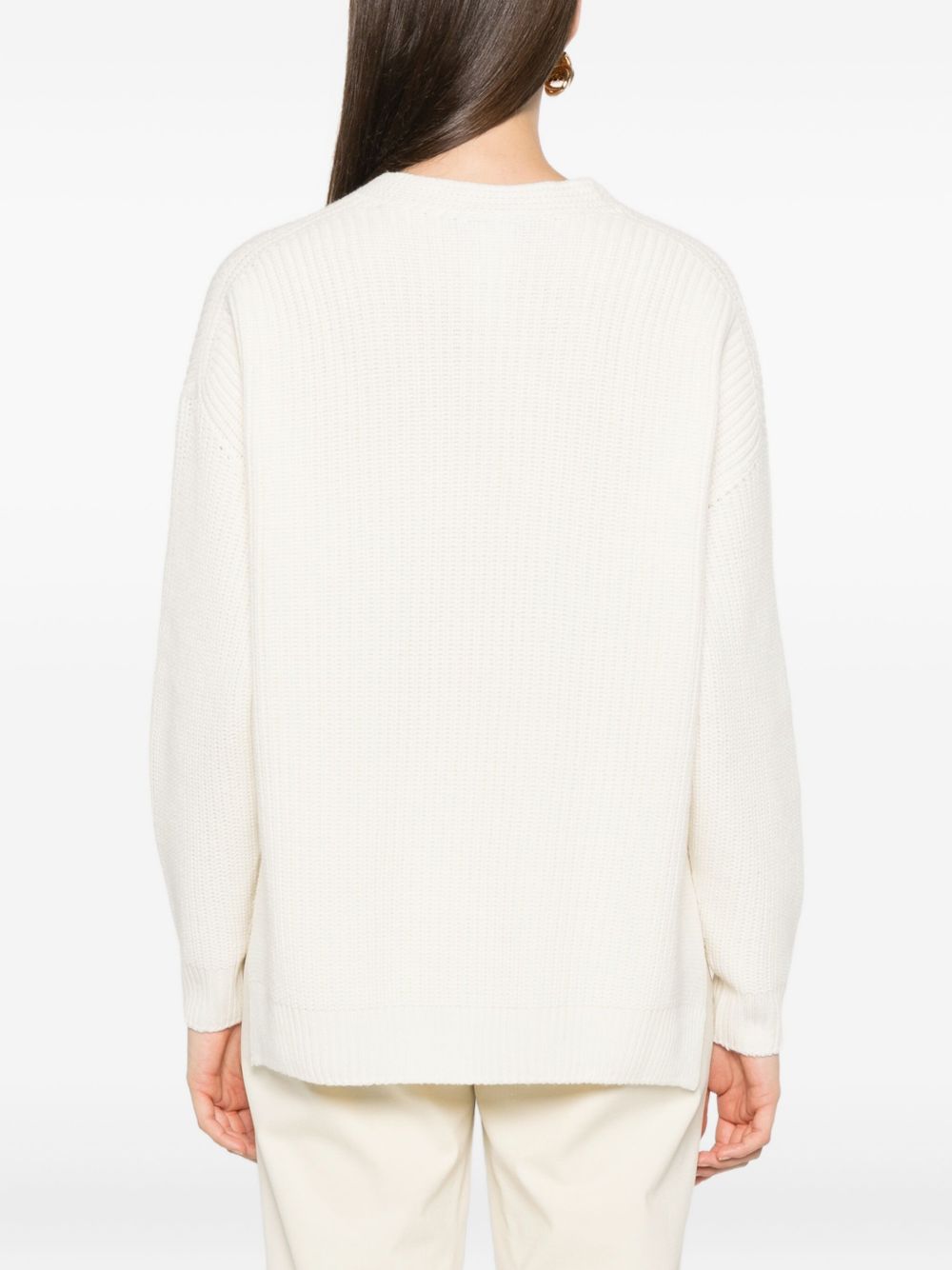 Fabiana Filippi Wool V-necked Jumper - Beige