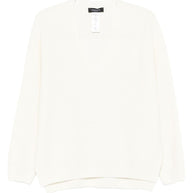 Fabiana Filippi Wool V-necked Jumper - Beige