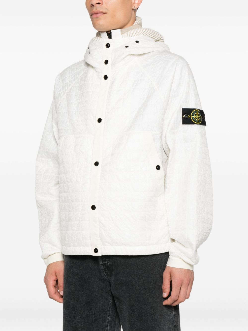 Stone Island  Hooded Blouson Jacket - Ivory