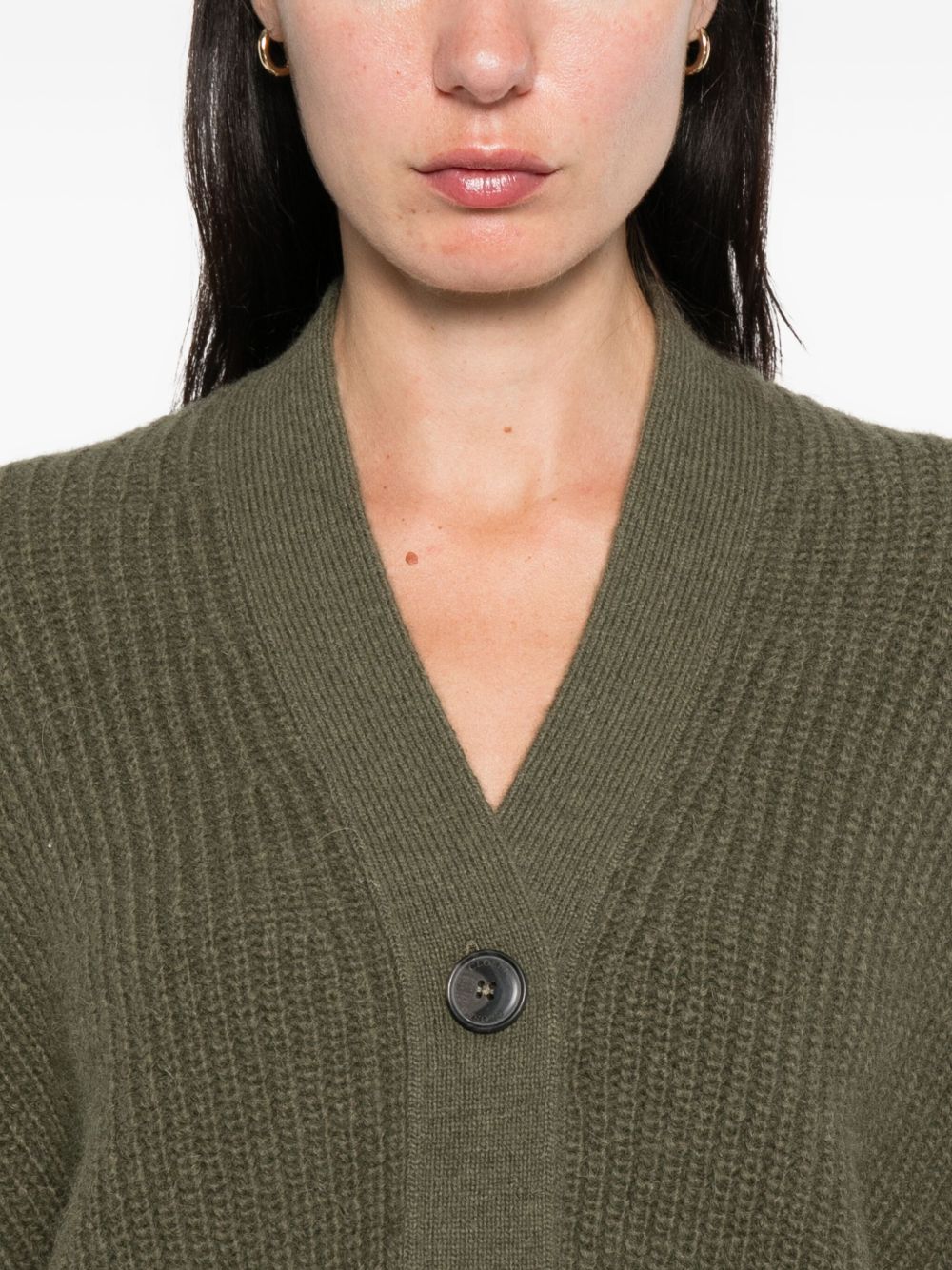 Closed Wool Blend V-necked Cardigan Green