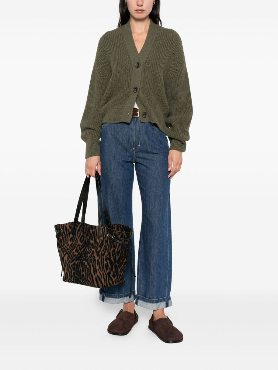 Closed Wool Blend V-necked Cardigan Green