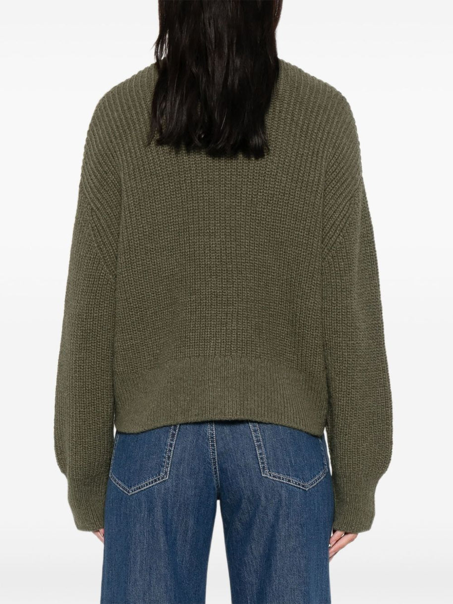 Closed Wool Blend V-necked Cardigan Green