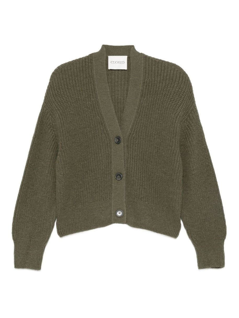 Closed Wool Blend V-necked Cardigan Green