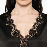 ERMANNO FIRENZE Lace Detail Top - Black