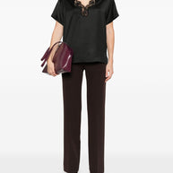 ERMANNO FIRENZE Lace Detail Top - Black