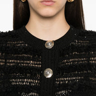 Balmain Tweed Cardigan - Black
