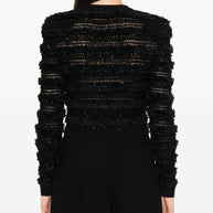 Balmain Tweed Cardigan - Black