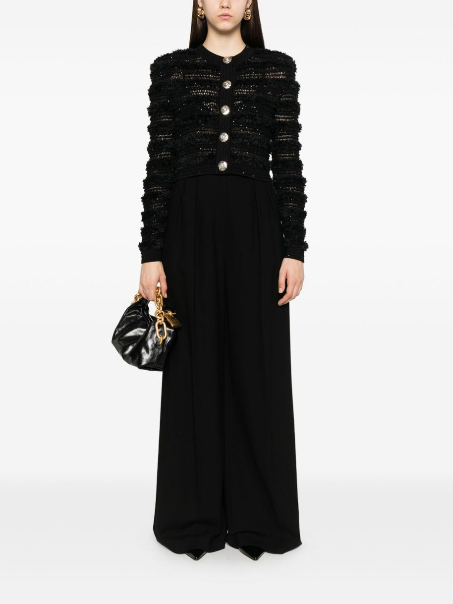 Balmain Tweed Cardigan - Black