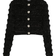 Balmain Tweed Cardigan - Black