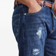 Brunello Cucinelli Distressed-finish Straight-leg Jeans