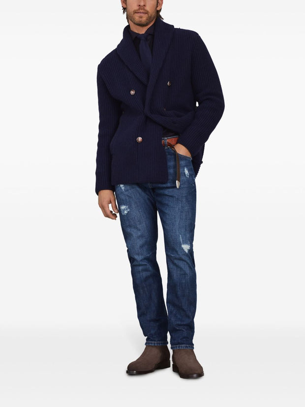 Brunello Cucinelli Denim Jeans With Tears - Blue