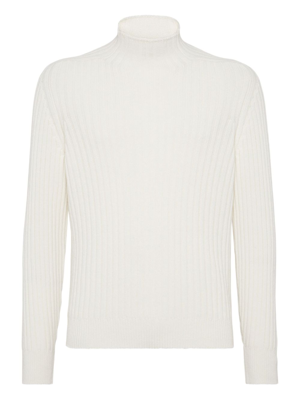Brunello Cucinelli Cashmere Turtle Neck Jumper - White