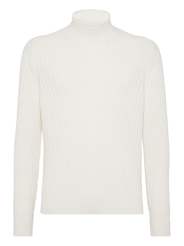 Brunello Cucinelli Cashmere Turtle Neck Jumper - White